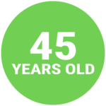 green 45 years old icon